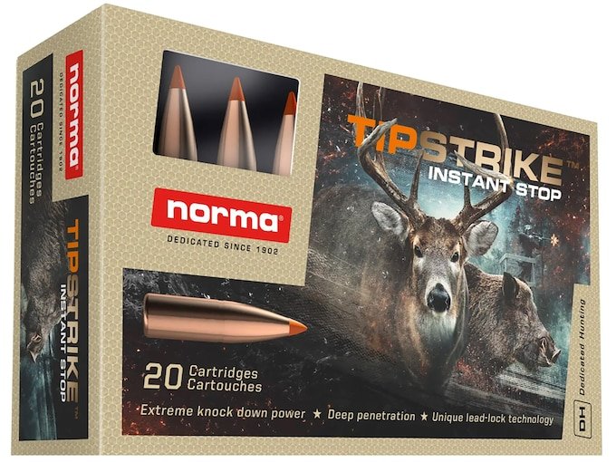 952626.jpg Norma TipStrike Ammunition 270 Winchester 140 Grain Polymer Tip Box of 20 - Image 1