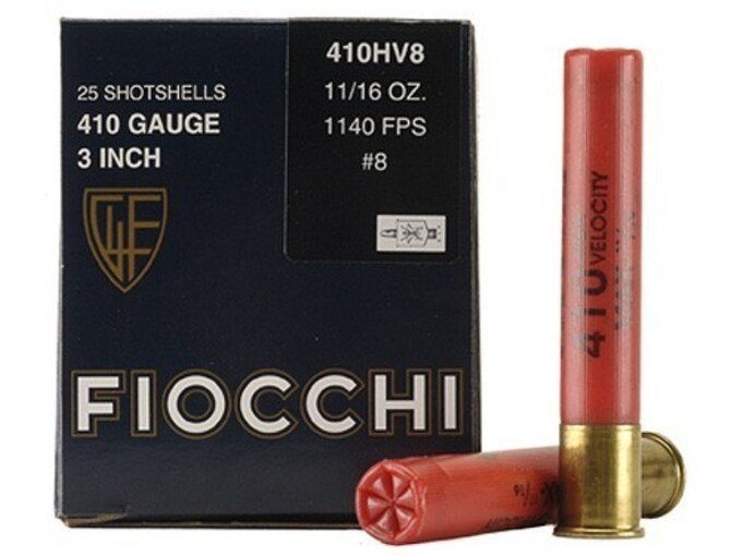 958418.jpg Fiocchi High Velocity Ammunition 410 Bore 3" 11/16 oz #8 Shot Box of 25 - Image 1