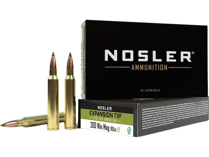 960440.jpg Nosler E-Tip Ammunition 300 Winchester Magnum 180 Grain Polymer Tip Lead-Free Box of 20 - Image 1
