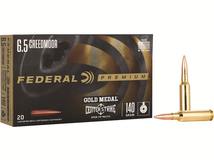 962635.jpg Federal Premium Gold Medal Centerstrike Ammunition 6.5 Creedmoor 140 Grain Open Tip Match - Image 1