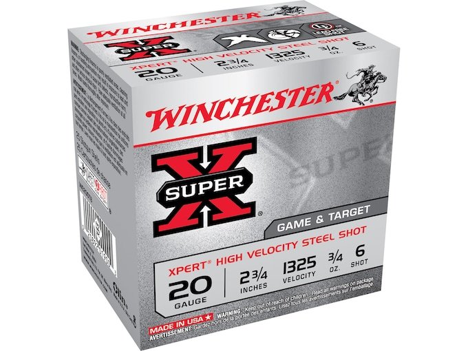 962743.jpg Winchester Super-X Xpert Game and Target Ammunition 20 Gauge 2-3/4" 3/4 oz Non-Toxic Steel Shot - Image 1