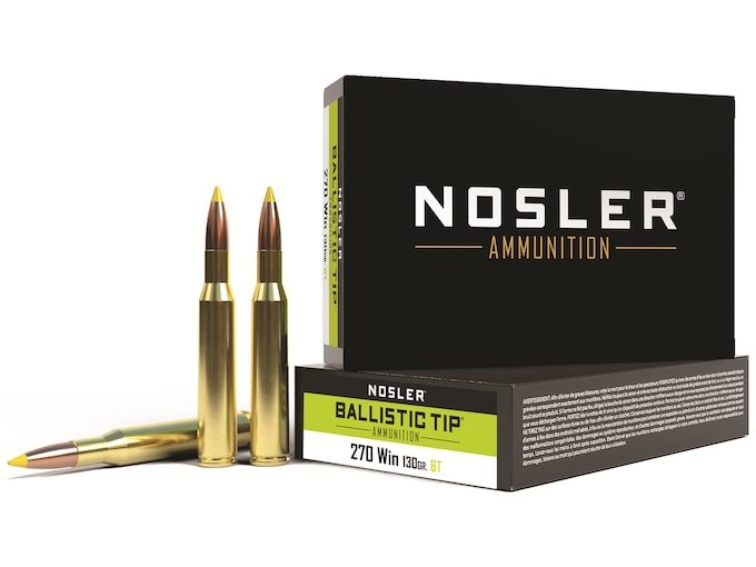 968404.jpg Nosler BT Ammunition 270 Winchester 130 Grain Ballistic Tip Box of 20 - Image 1