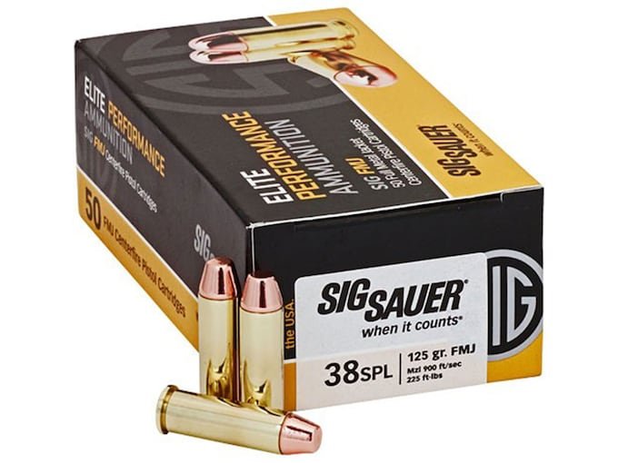 976088.jpg Sig Sauer Elite Performance Ammunition 38 Special 125 Grain Full Metal Jacket - Image 1