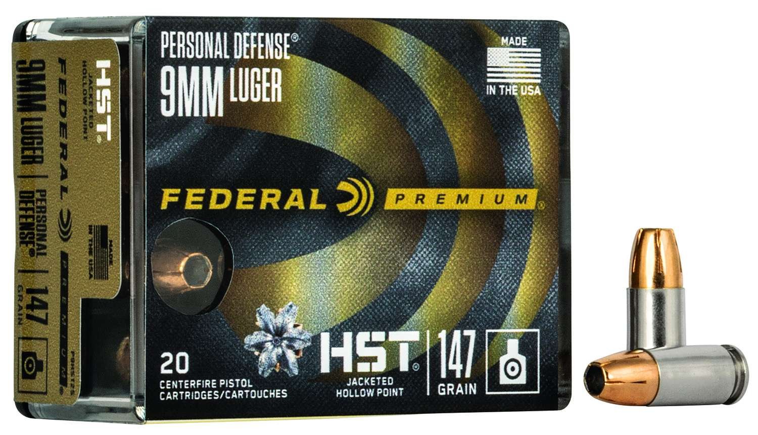 9776-5967468.jpg Federal Premium Personal Defense Ammunition 9mm Luger +P 124 Grain HST Jacketed Hollow Point - Image 1