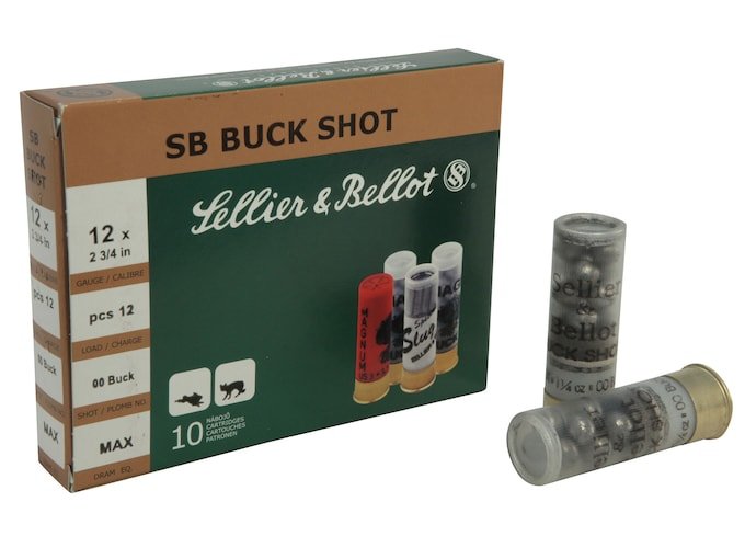 979634.jpg Sellier & Bellot Ammunition 12 Gauge 2-3/4" 00 Buckshot 12 Pellets - Image 1