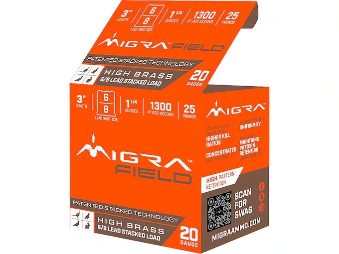 Buy 20 gauge high brass ammo online - Migra Field High Brass shells