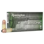 Remington Subsonic Ammunition 9mm Luger 147 Grain Flat Nose Enclosed Base