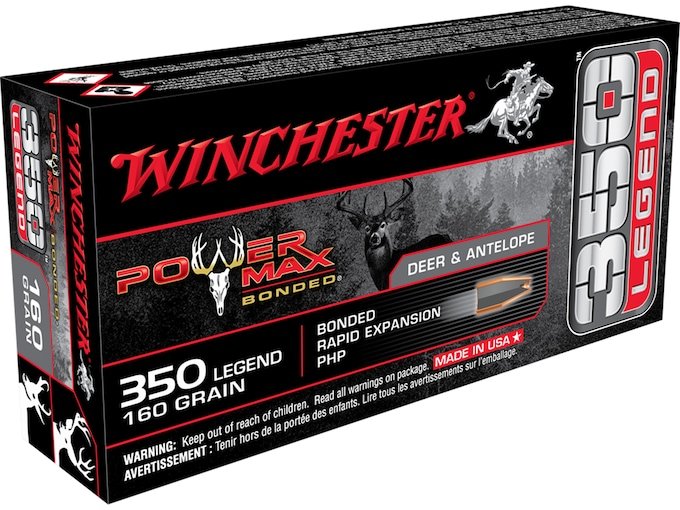 Winchester Power Max Bonded 350 Legend Ammo 160 Grain Bonded Jacketed Hollow Point Winchester Power Max Bonded 350 Legend Ammo 160 Grain Bonded Jacketed Hollow Point